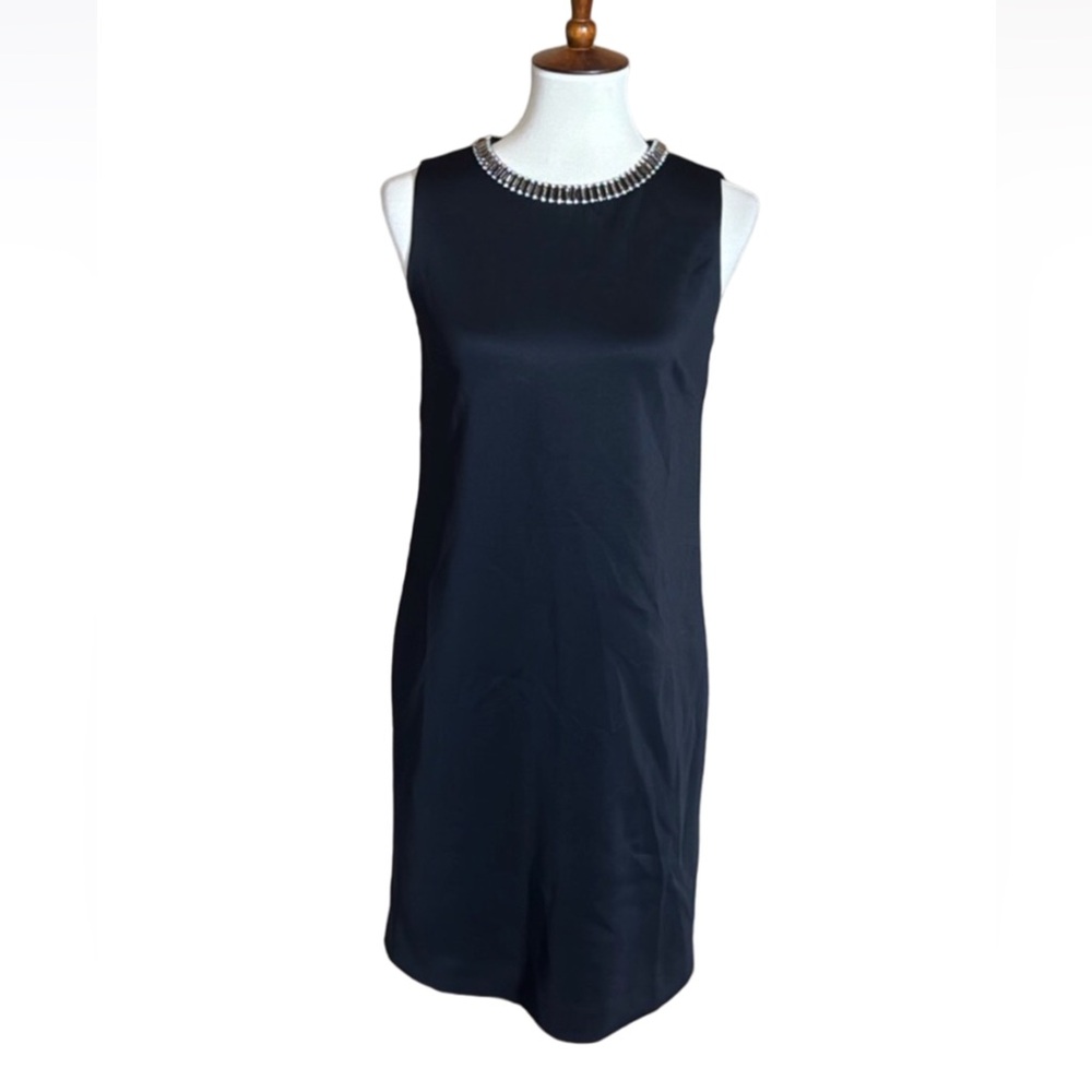 Cynthia Rowley black sheath dress with jewel neckline Size 4